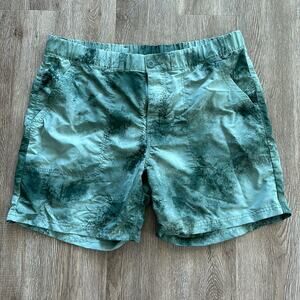 REI Co-Op Amphib Shorts Green Splatter Dye Size Large